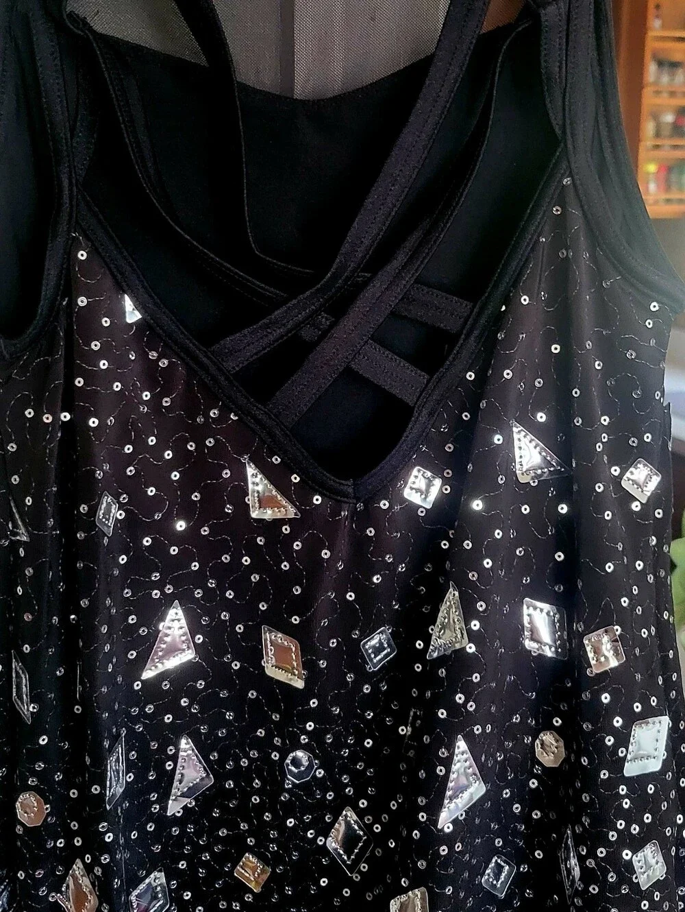 Girls Black Sequin Costume